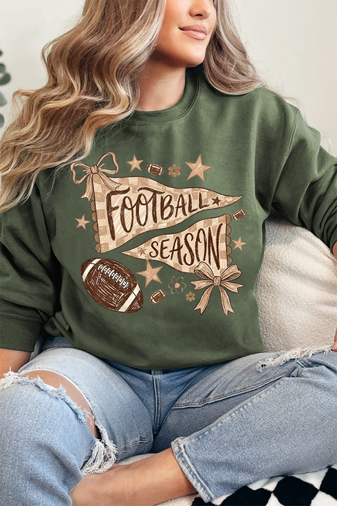 Football Season Doodle Heavy Blend Crew Sweatshirt