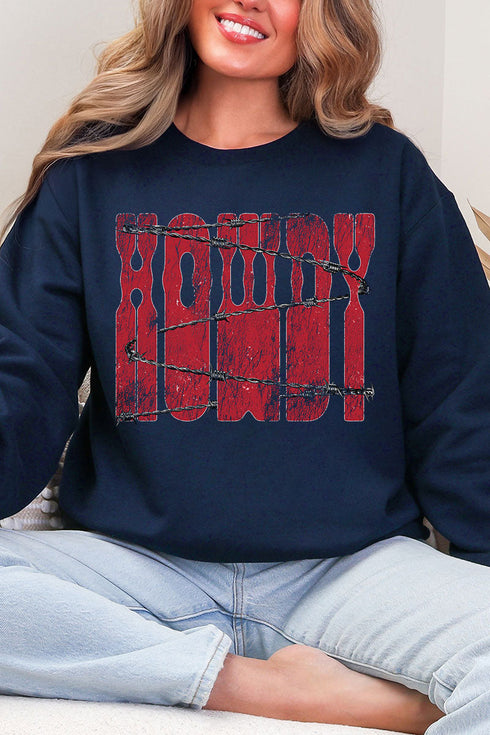 Barbed Wire Howdy Heavy Blend Crew Sweatshirt