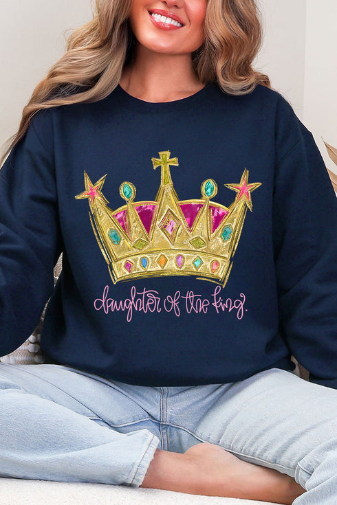 Bejeweled Daughter Of The King Heavy Blend Crew Sweatshirt