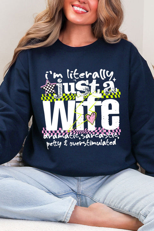 Literally Just A Wife Heavy Blend Crew Sweatshirt