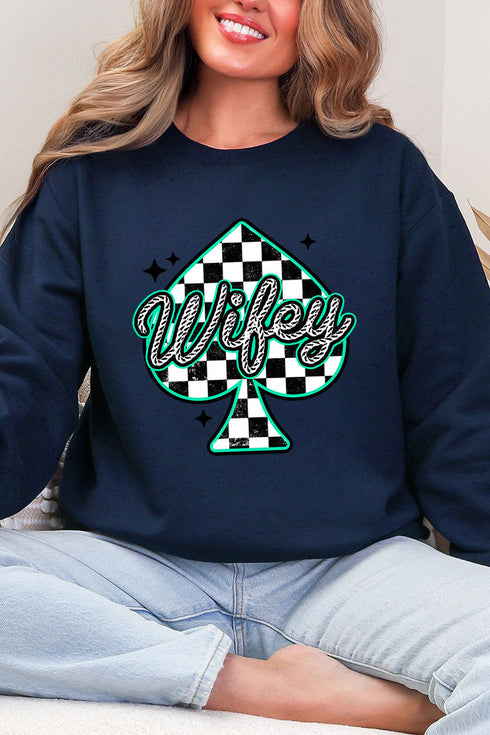 Lucky Spade Wifey Heavy Blend Crew Sweatshirt