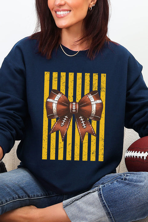 Yellow Gold Varsity Bow Heavy Blend Crew Sweatshirt
