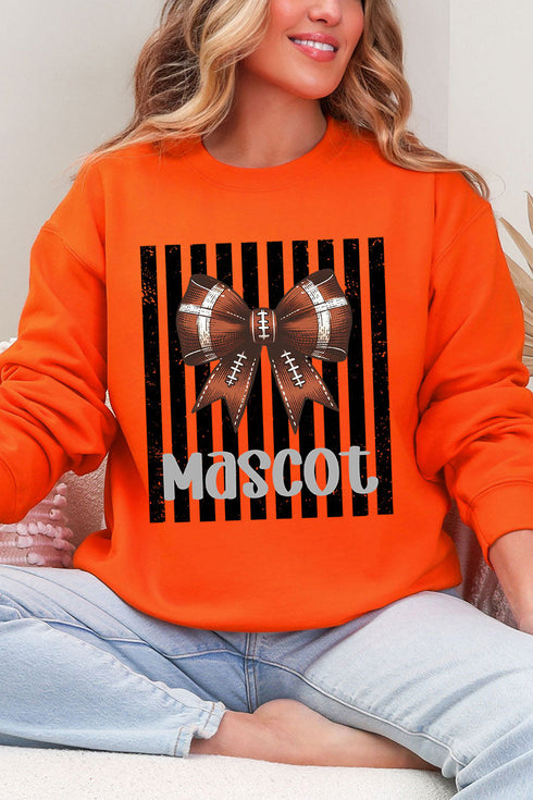 Personalized Black Varsity Bow Heavy Blend Crew Sweatshirt *Enter Mascot Name