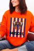 Personalized Blue & White Varsity Bow Heavy Blend Crew Sweatshirt *Enter Mascot Name