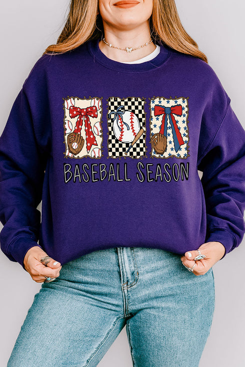 Baseball Season Ribbon Heavy Blend Crew Sweatshirt