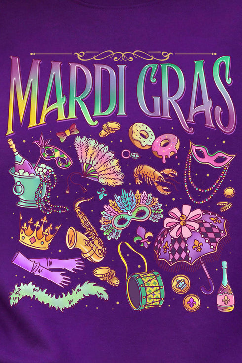 Beads, Bows, and Bourbon St Heavy Blend Crew Sweatshirt