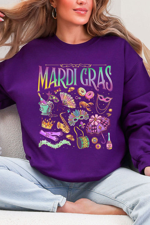 Beads, Bows, and Bourbon St Heavy Blend Crew Sweatshirt