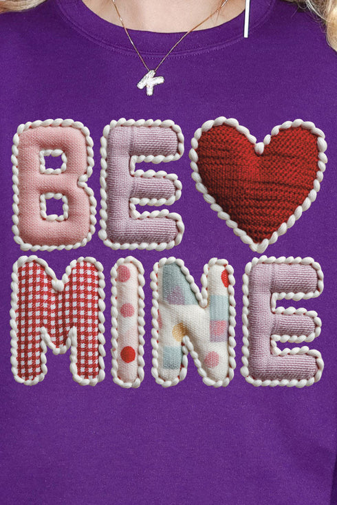Be Mine Faux Yarn Heavy Blend Crew Sweatshirt