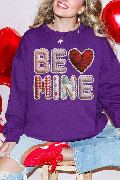 Be Mine Faux Yarn Heavy Blend Crew Sweatshirt