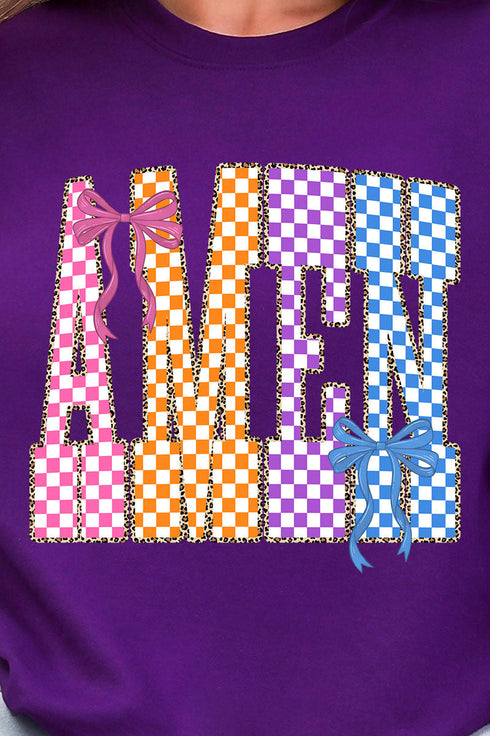 Color Check Amen Heavy Blend Crew Sweatshirt