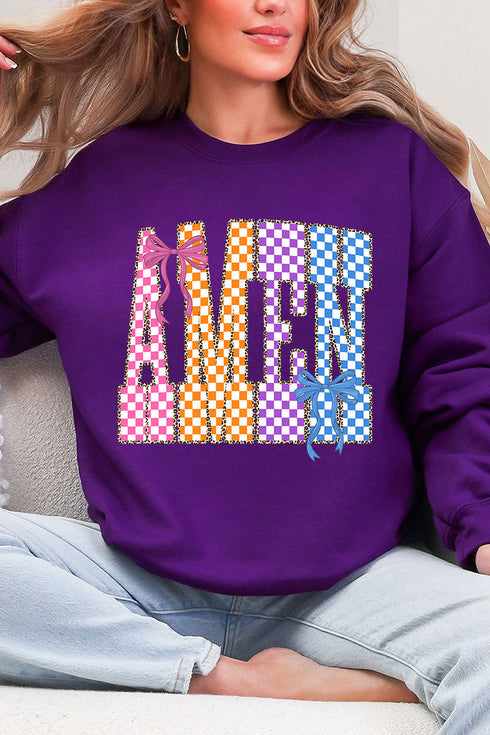 Color Check Amen Heavy Blend Crew Sweatshirt