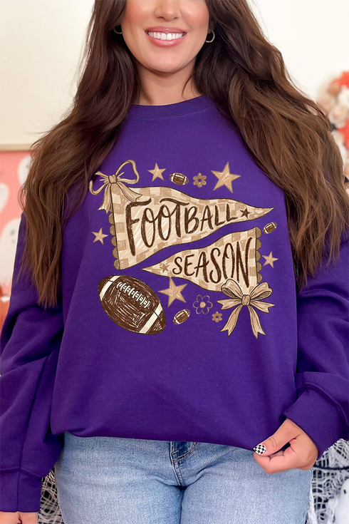 Football Season Doodle Heavy Blend Crew Sweatshirt