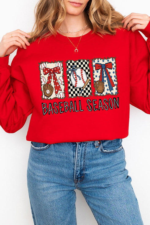 Baseball Season Ribbon Heavy Blend Crew Sweatshirt