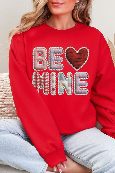 Be Mine Faux Yarn Heavy Blend Crew Sweatshirt