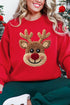 Faux Yarn Red Nose Reindeer Heavy Blend Crew Sweatshirt