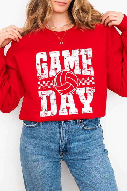 Retro Volleyball Game Day Heavy Blend Crew Sweatshirt
