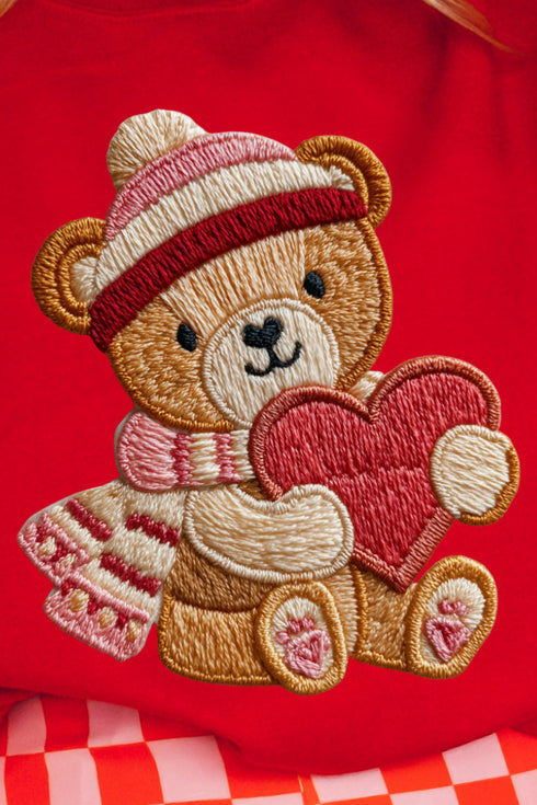Teddy's Threaded Heart Heavy Blend Crew Sweatshirt