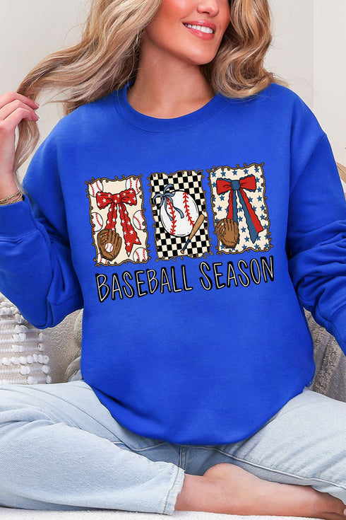Baseball Season Ribbon Heavy Blend Crew Sweatshirt