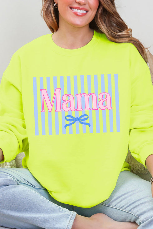 Mama Striped Heavy Blend Crew Sweatshirt