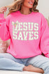 Jesus Saves Coquette Cross Heavy Blend Crew Sweatshirt