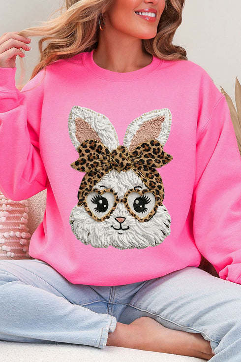 Faux Yarn Easter Bunny Heavy Blend Crew Sweatshirt