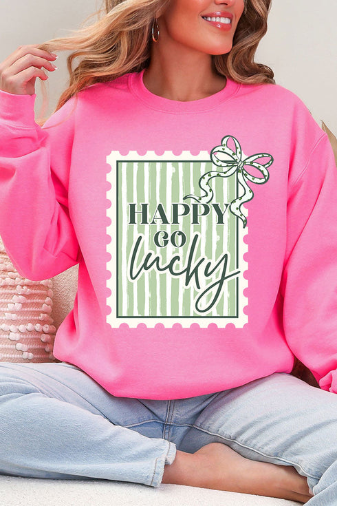 Happy Go Lucky Heavy Blend Crew Sweatshirt
