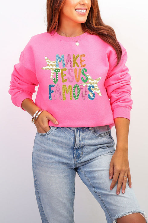 Make Jesus Famous Heavy Blend Crew Sweatshirt