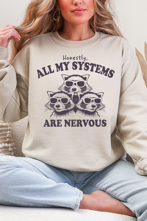 All My Systems Are Nervous Heavy Blend Crew Sweatshirt