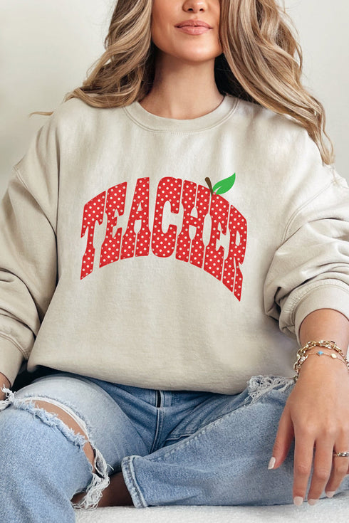 Apple Dot Teacher Heavy Blend Crew Sweatshirt