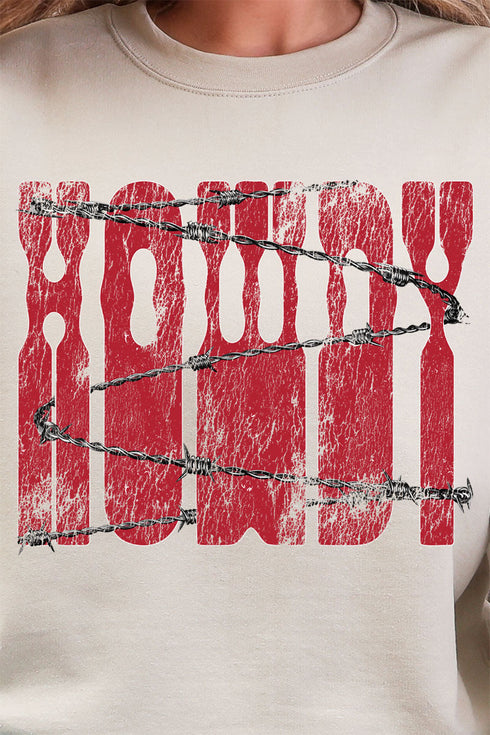 Barbed Wire Howdy Heavy Blend Crew Sweatshirt