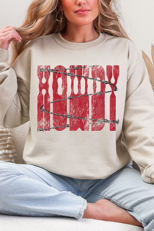 Barbed Wire Howdy Heavy Blend Crew Sweatshirt