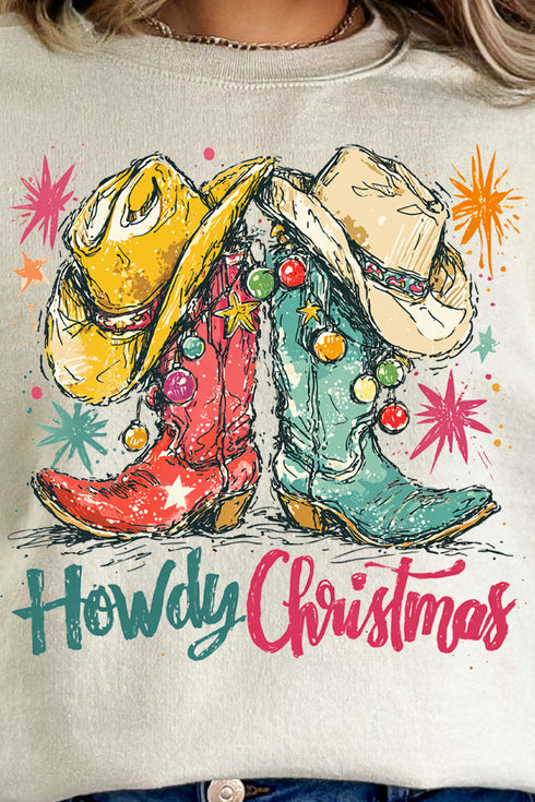 Christmas Boot Scootin' Heavy Blend Crew Sweatshirt