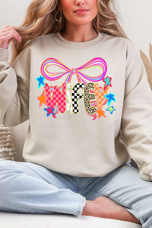 Colorful Preppy Wifey Heavy Blend Crew Sweatshirt