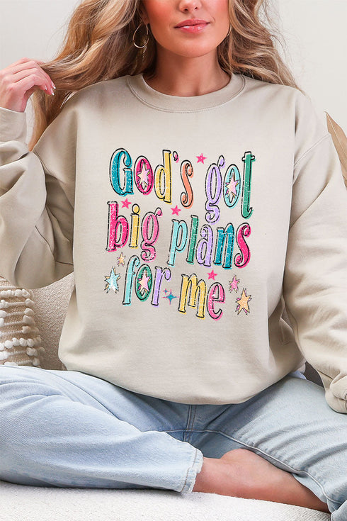 Distressed Big Plans For Me Heavy Blend Crew Sweatshirt