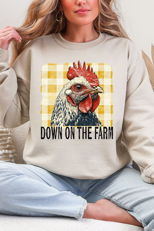 Down On The Farm Chicken Heavy Blend Crew Sweatshirt