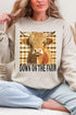 Down On The Farm Highland Cow Heavy Blend Crew Sweatshirt