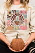 Fall Floral Turkey Heavy Blend Crew Sweatshirt