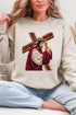 Faux Yarn Jesus At The Cross Heavy Blend Crew Sweatshirt