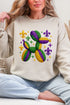 Faux Yarn Mardi Gras Balloon Dog Heavy Blend Crew Sweatshirt