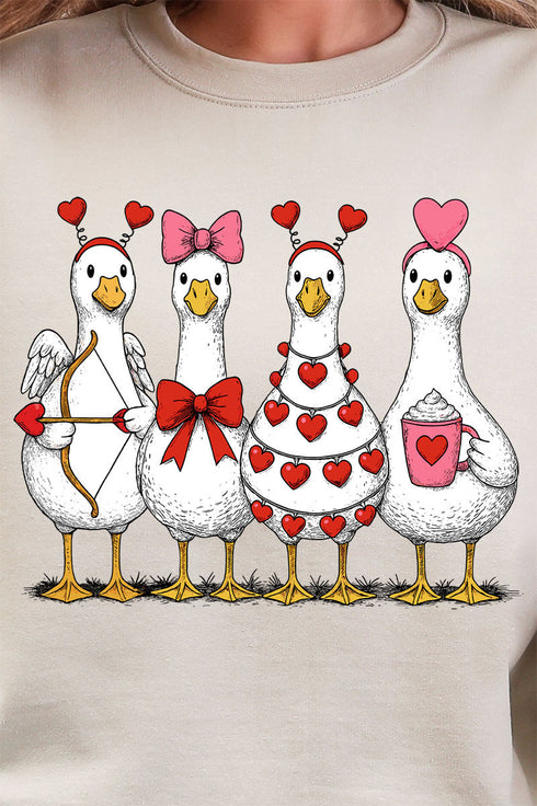 Geese In Love Formation Heavy Blend Crew Sweatshirt