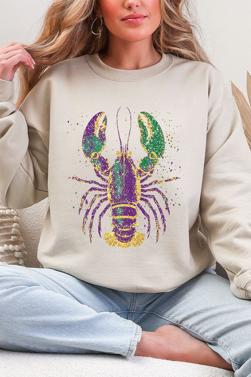 Glitzy Gras Crawfish Heavy Blend Crew Sweatshirt