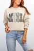 Leopard Checkered Mama Heavy Blend Crew Sweatshirt