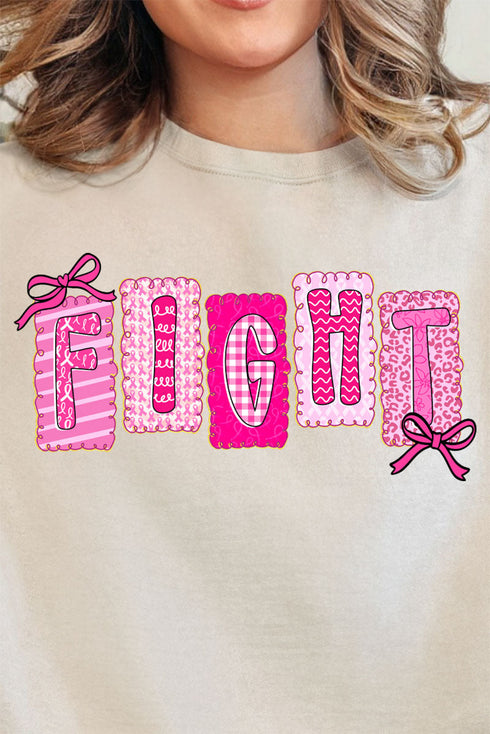 Pretty, Powerful, Pink Fight Heavy Blend Crew Sweatshirt