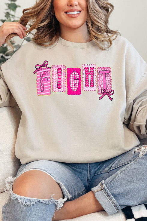 Pretty, Powerful, Pink Fight Heavy Blend Crew Sweatshirt