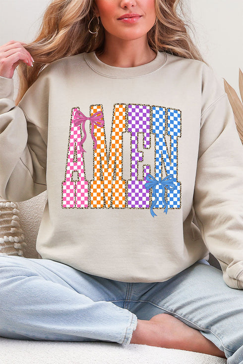 Color Check Amen Heavy Blend Crew Sweatshirt