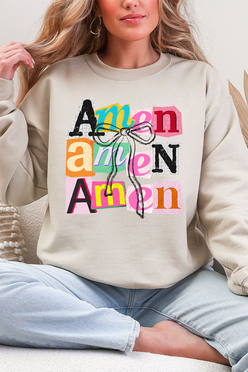 Stacked Amen Coquette Ecosmart Crewneck Sweatshirt
