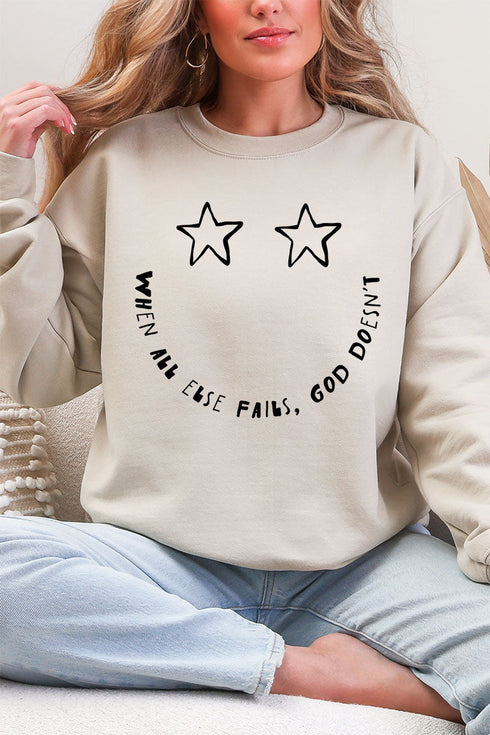 Star Eyes God Never Fails Heavy Blend Crew Sweatshirt