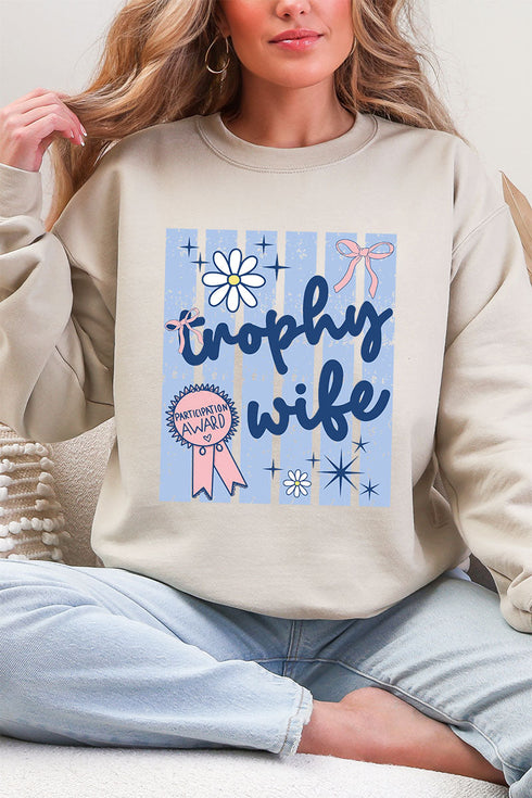 Blue Striped Trophy Wife Heavy Blend Crew Sweatshirt