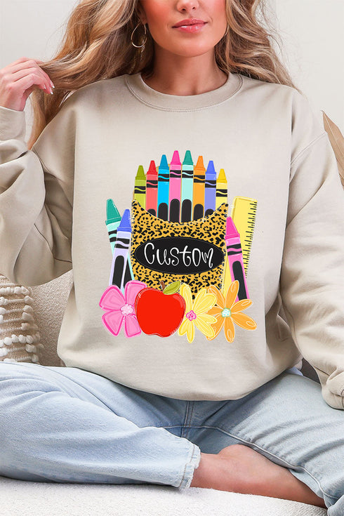 Personalized Teaching In Full Color Heavy Blend Crew Sweatshirt *Enter Your Name