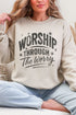 Black Worship Through The Worry Heavy Blend Crew Sweatshirt